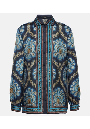 Etro Printed silk twill shirt