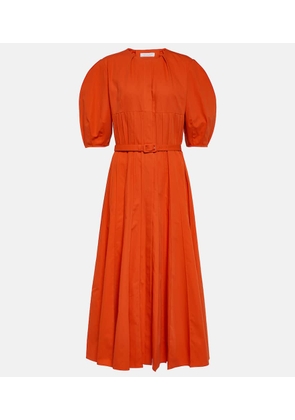 Gabriela Hearst Caden puff-sleeve cotton midi dress