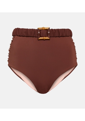 Johanna Ortiz Belted high-rise bikini bottoms