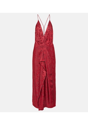 Simkhai Carmine snake-print satin maxi dress