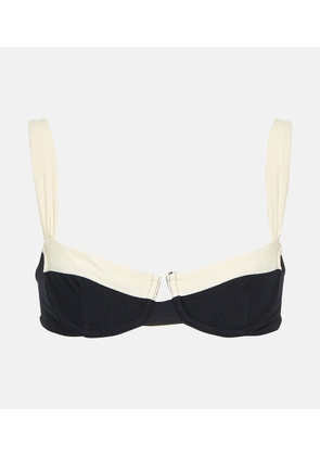 Same Faux-suede bikini top
