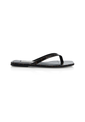 Toteme Croc-Effect Leather Flip Flop Sandals - Moda Operandi