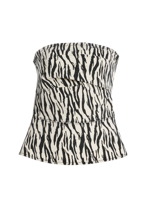 ROTATE Printed Denim Top - Moda Operandi