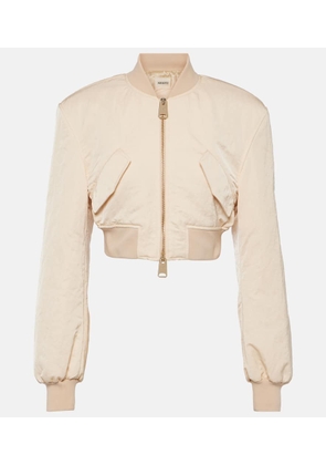 Khaite Reggie cropped satin bomber jacket