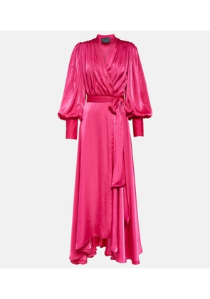 Costarellos Stila satin wrap dress