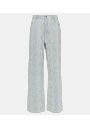 Dion Lee Snake-etched wide-leg jeans