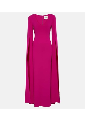 Roland Mouret Cape-sleeve cady gown