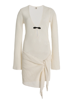 THE GARMENT Tanzania Tie-Detailed Pointelle-Knit Organic Cotton Mini Dress - Moda Operandi