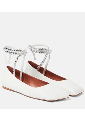 Amina Muaddi Ane embellished leather ballet flats