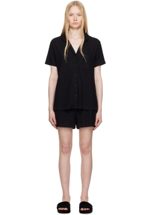 SKIMS Black Soft Lounge Short Sleep Pyjama Set