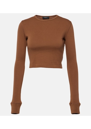 Wardrobe.NYC x Hailey Bieber jersey crop top