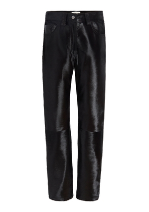 Khaite Callum Mid-Rise Haircalf Straight-Leg Pants - Moda Operandi