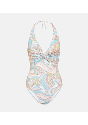Melissa Odabash Zanzibar printed halterneck swimsuit