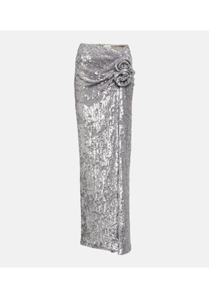 Magda Butrym Floral-applique sequined maxi skirt