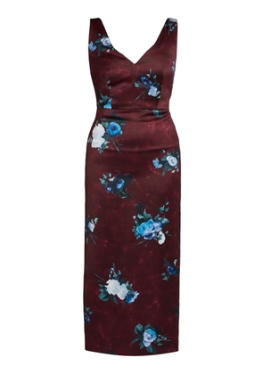 Erdem Floral-Printed Satin Midi Dress - Moda Operandi
