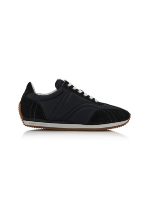 Toteme Quilted Suede-Trimmed Sneakers - Moda Operandi