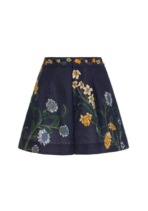 Agua by Agua Bendita Maratea Embroidered Linen Shorts - Moda Operandi