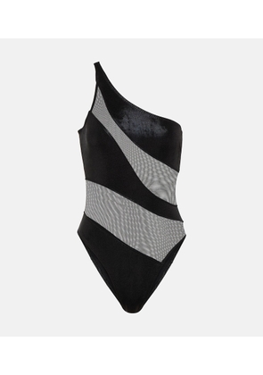 Norma Kamali Paneled one-shoulder swimsuit