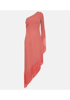 Taller Marmo Aventador fringed one-shoulder midi dress