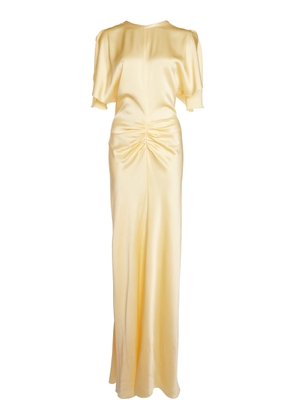 Victoria Beckham Bella Gathered Satin Maxi Dress - Moda Operandi