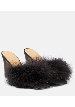 Maison Margiela Feather-embellished mules