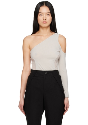 ISSEY MIYAKE Gray Figure Mesh Long Sleeve T-Shirt