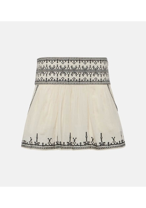 Marant Etoile Picadilia smocked cotton miniskirt