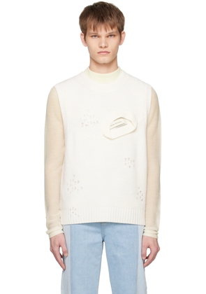 Feng Chen Wang White Distressed Vest