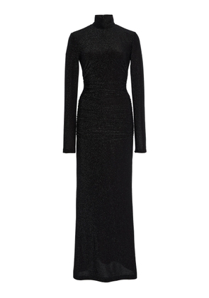 Carolina Herrera Lurex Jersey Turtleneck Midi Dress - Moda Operandi