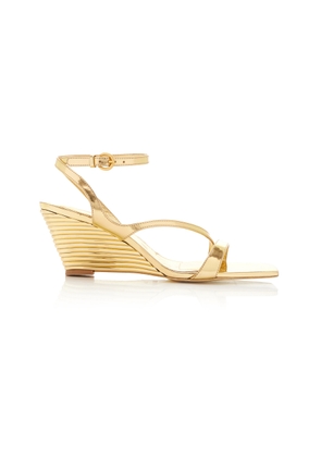 SIMKHAI Rola Metallic Leather Wedge Sandals - Moda Operandi