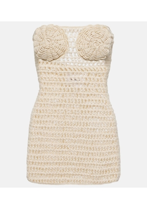 Anna Kosturova Camellia cotton crochet bustier dress