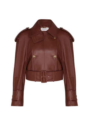 Zimmermann Hypnotic Leather Cropped Trench Coat - Moda Operandi