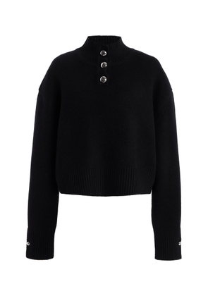 Brandon Maxwell The Rowe Cropped Cashmere Henley Sweater - Moda Operandi