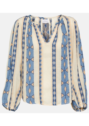 Velvet Printed cotton blouse