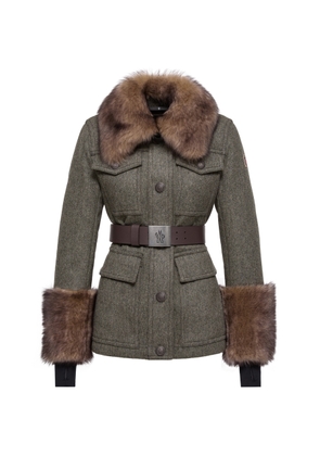Moncler Grenoble Devez Shearling-Trimmed Wool Down Field Jacket - Moda Operandi