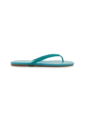 STAUD Freja Beaded Leather Thong Sandals - Moda Operandi