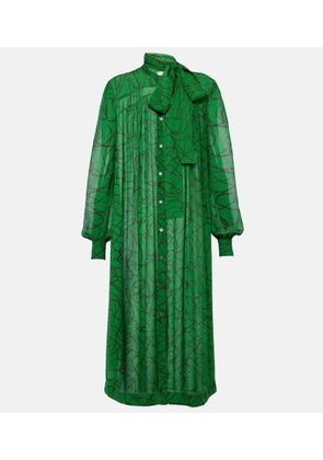 Dries Van Noten Printed georgette midi dress