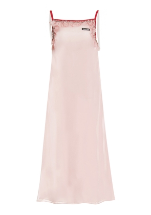 Miu Miu Ruffle-Trimmed Voile Slip Dress - Moda Operandi