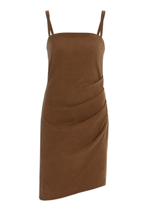 Anemos Nadege Draped Linen-Blend Mini Dress - Moda Operandi