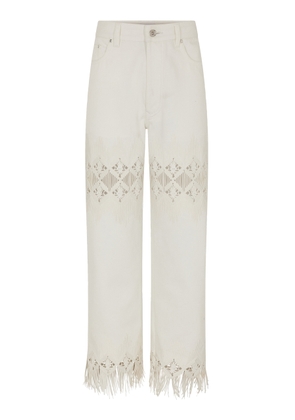 Rabanne Embroidered Cotton Straight-Leg Pants - Moda Operandi