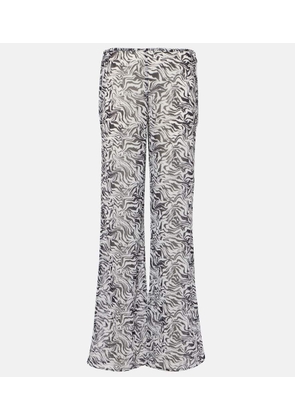 Bananhot Zebra-print low-rise wide-leg pants