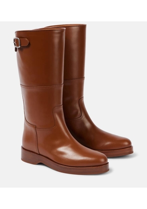 Loro Piana Lupo leather knee-high boots