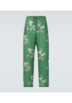 Bode Football linen pajama pants