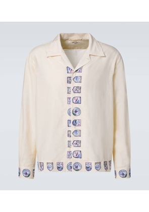 Bode Ski Season printed cotton and silk shirt