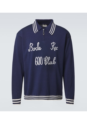 Bode Club embroidered cotton polo sweater