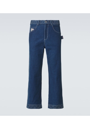 Bode Knolly Brook embroidered wide-leg jeans