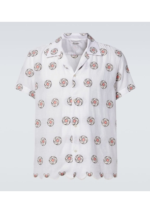 Bode Floral Aperture scalloped cotton shirt