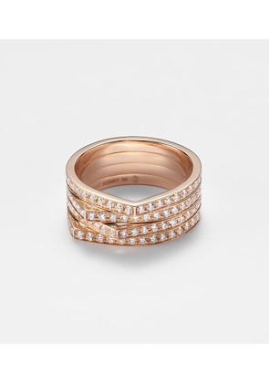 Repossi Antifer 4 rows 18kt rose gold ring with diamonds