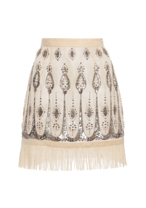 Valentino Garavani Embroidered Organza Mini Skirt - Moda Operandi