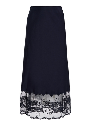 By Malene Birger Blake Lace-Trimmed Satin Maxi Skirt - Moda Operandi
